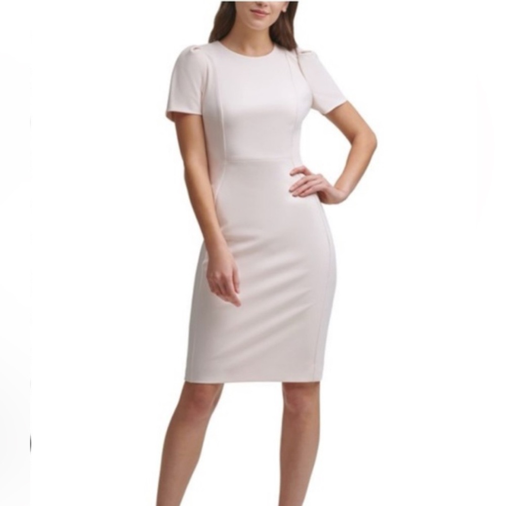 NWOT Calvin Klein Women’s Short Sleeve Blush Dress Size 8